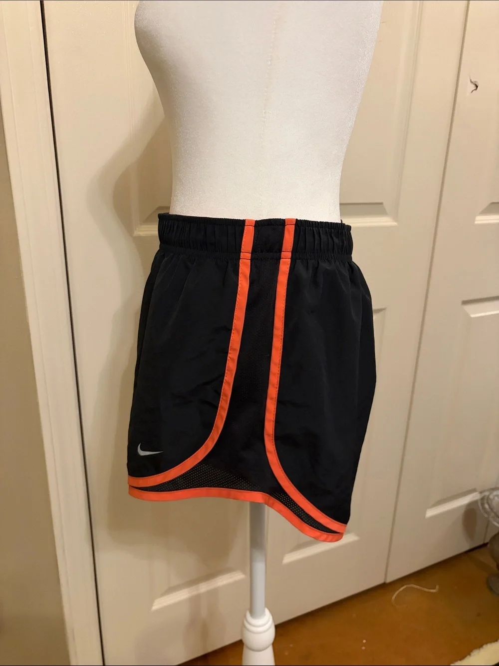 Nike Women’s Black Running Shorts with Orange Trim